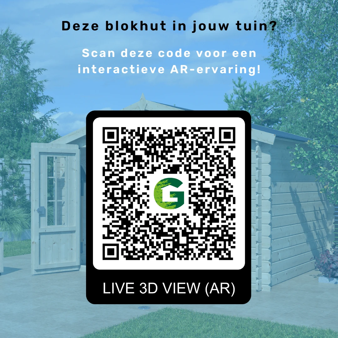 Woodlands Blokhut Oregon met Overkapping Geïmpregneerd - 595 x 205 cm - Afbeelding 4